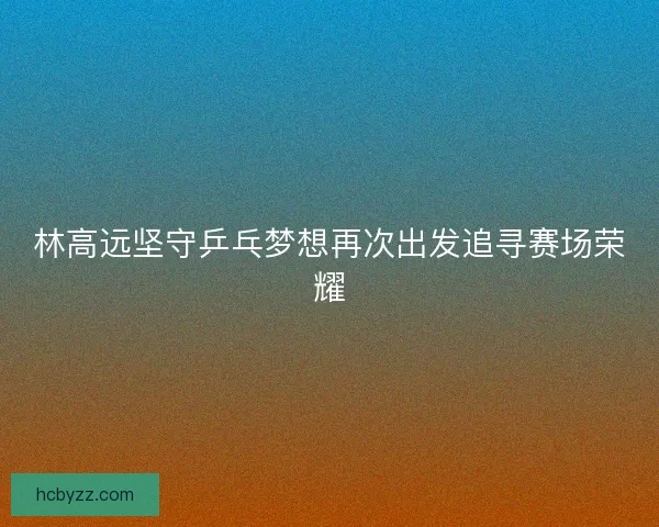 林高远坚守乒乓梦想再次出发追寻赛场荣耀